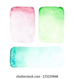 Hand drawn watercolor rectangle shapes.