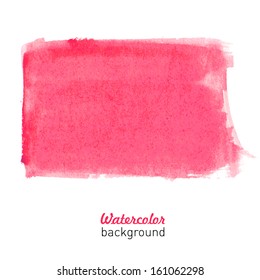 Hand drawn watercolor red background for business presentation. Vector illustration.  