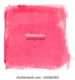 Hand drawn watercolor red background for business presentation. Vector illustration.  