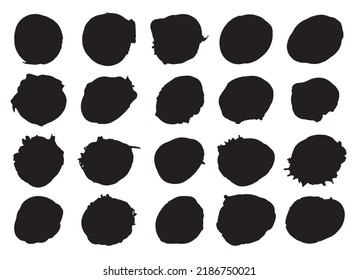 Hand drawn watercolor round spots and stains vector illustration
