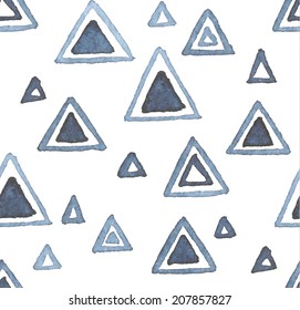 Hand drawn watercolor seamless pattern, vector illustration