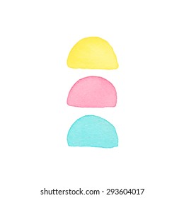 Hand drawn watercolor shapes.