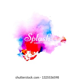 Hand drawn watercolor splash design background