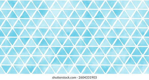 Hand drawn watercolor style triangles pattern called "Urokomon" in Japan, seamless vector watercolor texture background