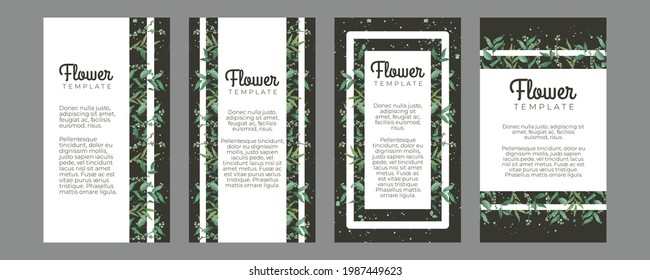 Hand drawn watercolor summer floral invitation card. Beautiful soft floral and leaves greeting card social media post template