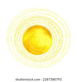 hand drawn watercolor sun icon. Vector illustration