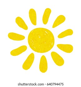 hand drawn watercolor sun icon. design for holiday greeting card and invitation of seasonal summer holidays, summer beach parties, tourism and travel