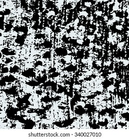 Hand drawn watercolor tempera sketch pattern. Abstract texture of blot, blob, splash, spot, stain, blotch signs. Graphic background. Black on white texture. Vector illustration