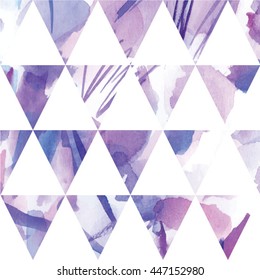 Hand drawn watercolor triangle textures