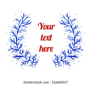 The hand drawn watercolor vector branches with dots for your design. Can be used for invitations, decorations and cards.