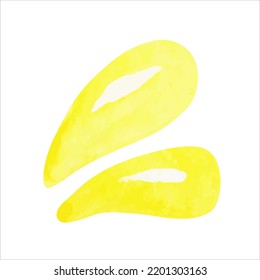 Hand drawn watercolor vector lemon splash isolated on white background. Fruit lemon vector illustration
