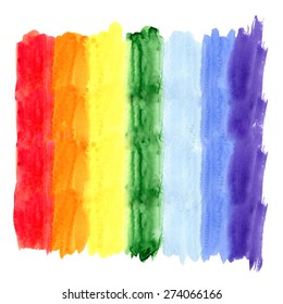 Hand drawn Watercolor Vector Rainbow Background. Watercolor stains for your design.
