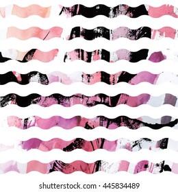 Hand drawn watercolor wavy textures