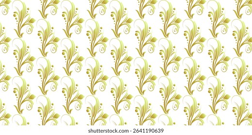 Hand drawn watercolor winter seamless pattern with plant. Botanic illustration.