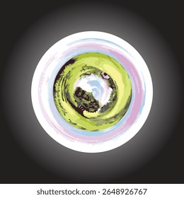 desenho à mão decor aquarela contemporânea artística círculo decorativo padrão de cerâmica placa abstrata cerâmica prato placa padrão decorativo feito à mão cerâmica, arte de parede, presente de decoração interior,
