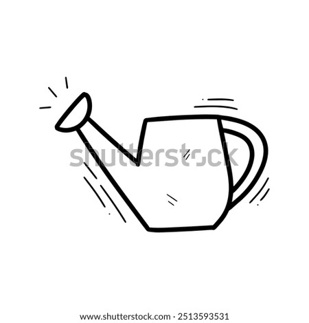 Hand Drawn Watering Can Illustration. Doodle Vector. Isolated on White Background - EPS 10 Vector