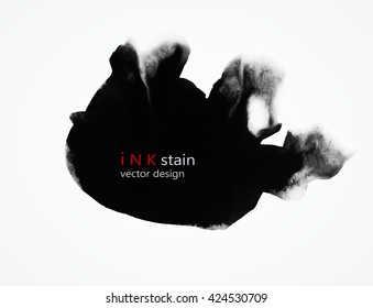hand drawn water/ink stain. hand drawn black blots design elements. ink splattered background element.