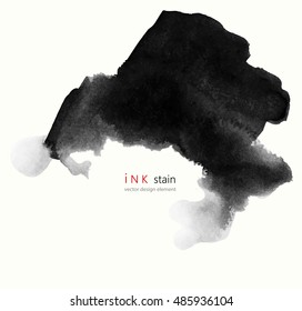  hand drawn water/ink stain. hand drawn black blots design element