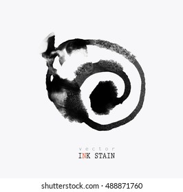 hand drawn water/ink stain. hand drawn black blots design element 