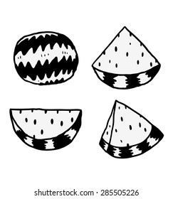 hand drawn watermelon