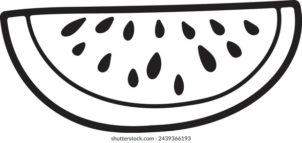 Hand Drawn watermelon in flat style isolated on background