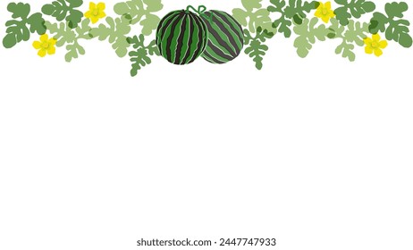 Hand drawn watermelon frame illustration material
