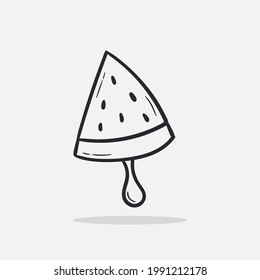 hand drawn watermelon icon Design Template. Illustration vector graphic. doodle watermelon print. hand drawn fruits .Perfect for design elements for decorations, organic food pattern.