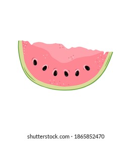 Hand drawn watermelon isolated on a white background. Illustration in a simple flat style. It can be used for decoration of textile, paper and other surfaces.