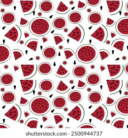 hand drawn Watermelon pattern vector pattern