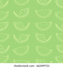 Hand drawn watermelon seamless pattern. Lots of elements. Perfect funny vector background.