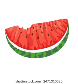 Hand drawn watermelon slace. Single element isolated on white background. 