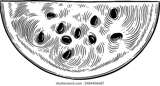 Hand gezeichnete Wassermelone Slice Skizze Illustration