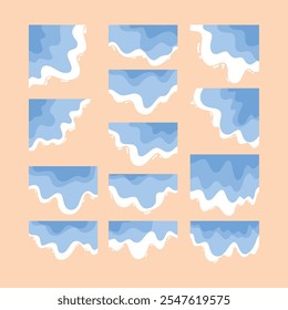Ilustración vectorial de playa de la onda dibujada a mano