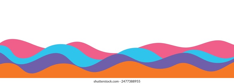 Hand gezeichnete Welle. Bunte abstrakte Hintergrund. Banner. Vektorillustration