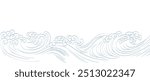 Hand drawn wave with Japanese background vector. Oriental decoration banner design, flyer or presentation in vintage style. Ocean and water surface element with abstract art shape.