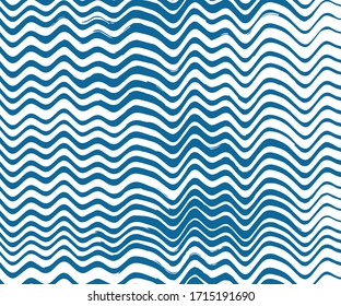 Hand drawn wave line pattern vector illustration