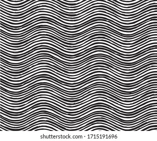 Hand drawn wave line pattern vector illustration