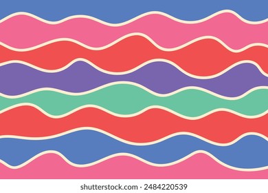 Hand drawn wave pattern. Abstract wavy line background. Vector illustration