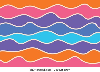 Hand drawn wave pattern. Abstract wavy line background. Vector illustration