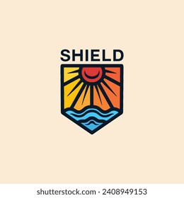 Hand Drawn Wave Sea Ocean Logo Symbol Design illustration vector Icon Emblem