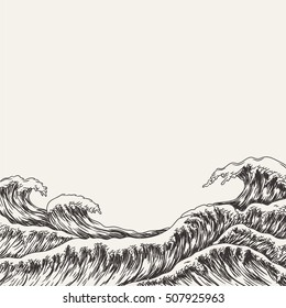 Hand Drawn Wave. Vector Illustration