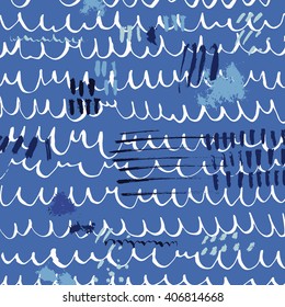 Hand drawn wave vector pattern