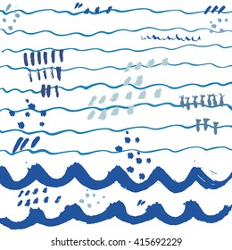 Hand drawn wave vector pattern