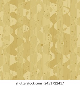 hand drawn waves, stripes, dots. vector seamless pattern. beige repetitive background. fabric swatch. wrapping paper. continuous print. geometric shapes. design template for home decor, textile, linen