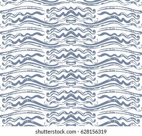 Hand drawn waves symmetrical template. Ornamental background. Can be used as a seamless pattern.
