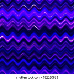 Hand Drawn Waves in Watercolor Style. Fashion Zigzag Texture with Brush Strokes. Textile Design, Ad Zigzag Background. Holiday Seamless Wavy Striped Seamless Pattern.
