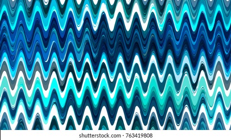 Hand Drawn Waves in Watercolor Style. Fashion Print Design with Zigzag Brush Strokes. Cloth, Textile Zigzag Marine Background. Holiday Seamless Wavy Striped Seamless Pattern.