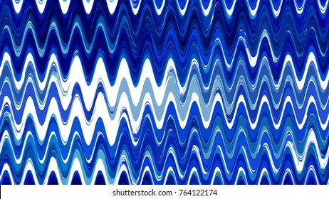 Hand Drawn Waves in Watercolor Style. Fashion Zigzag Texture with Brush Strokes. Textile Design, Ad Zigzag Marine Background. Holiday Seamless Wavy Striped Seamless Pattern.