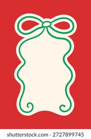 Arco ondulado dibujado a mano. Vector dibujado a mano ilustración. Plantilla de tarjeta de felicitación con marco de cinta