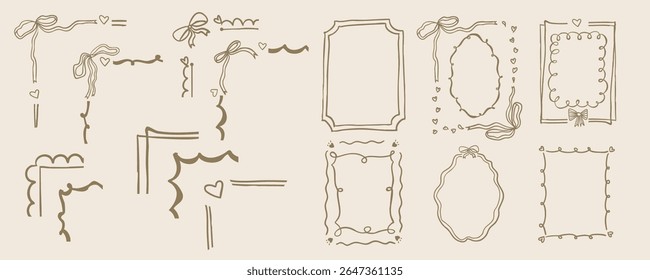 Hand drawn wavy frame border for birthday, wedding , kid invitation design
